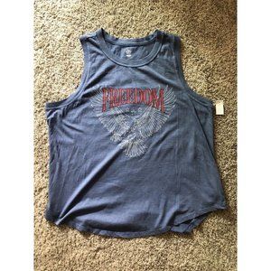 Americana Patriotic Tank Top Mens 2XL XXL Sleeveless Bald Eagle Freedom Muscle